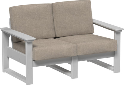 Lanai Deep Seating Loveseat Dove Gray / Marine Leatherette Ash Gray