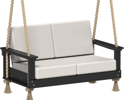 Lanai Deep Seating Loveseat Swing Black / Canvas