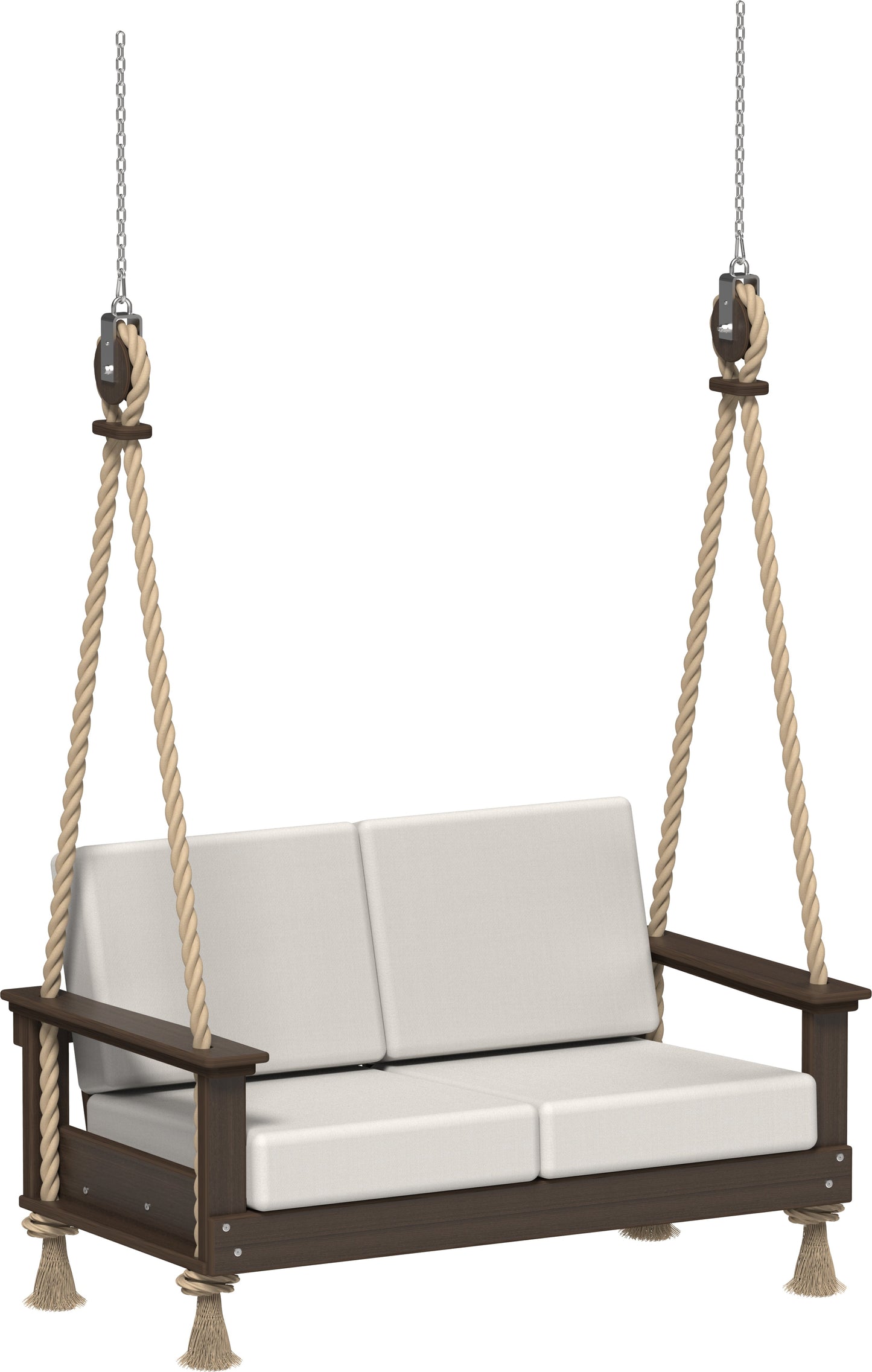 Lanai Deep Seating Loveseat Swing Brazilian Walnut / Canvas