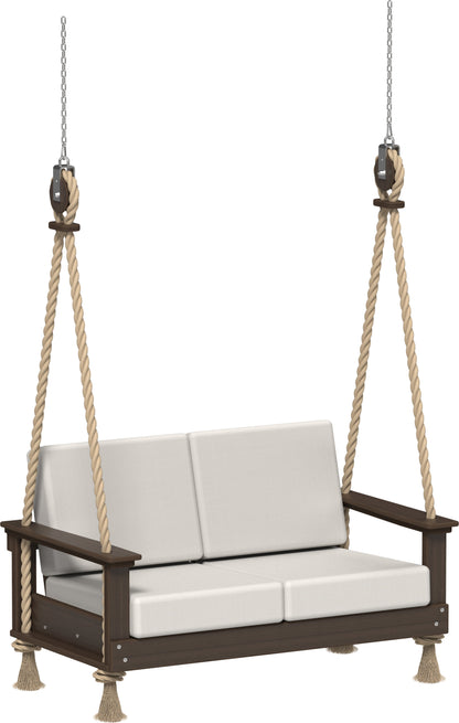 Lanai Deep Seating Loveseat Swing Brazilian Walnut / Canvas