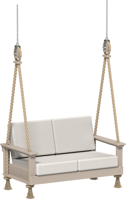 Lanai Deep Seating Loveseat Swing Weatherwood / Canvas