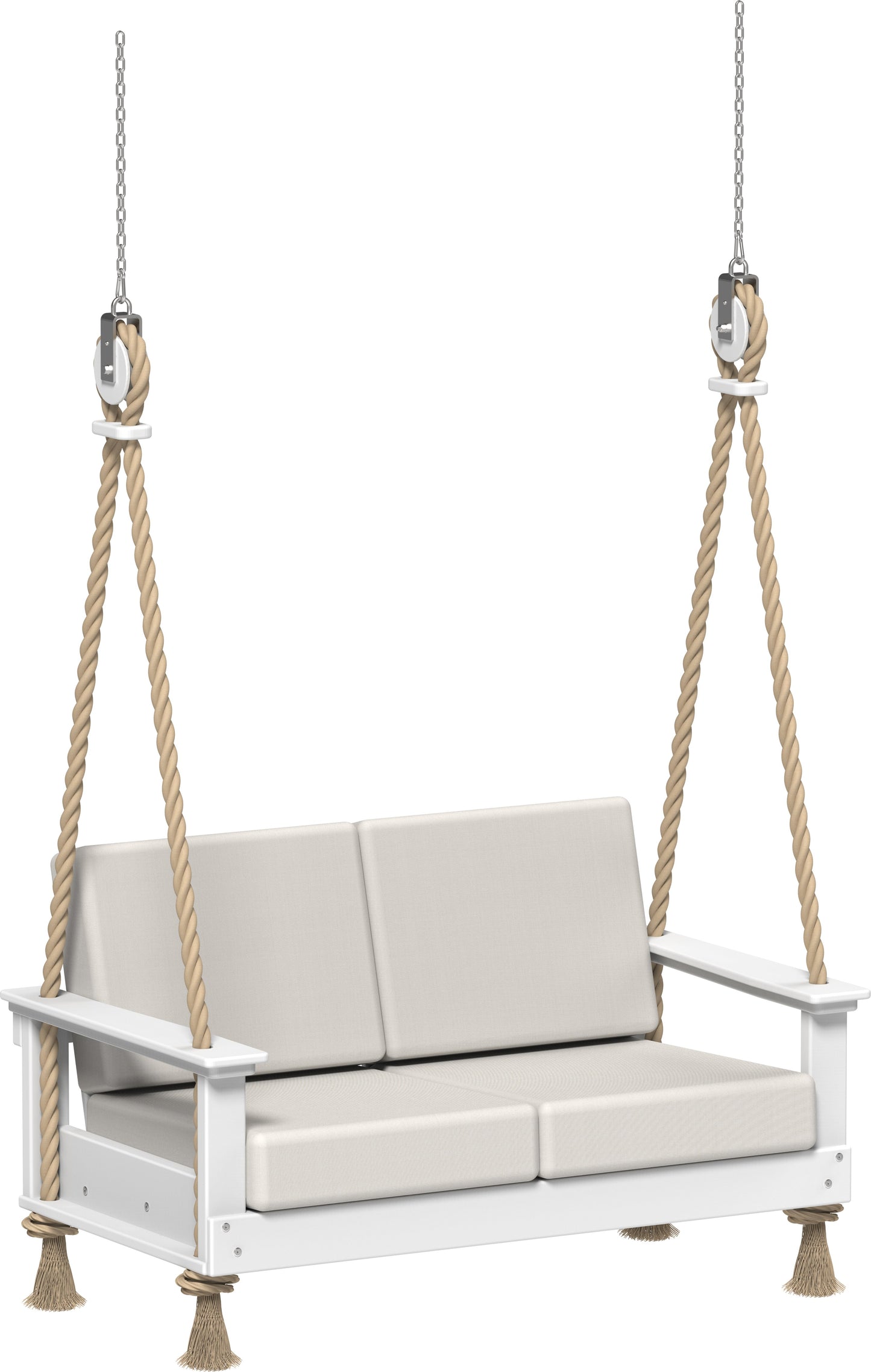 Lanai Deep Seating Loveseat Swing White / Canvas