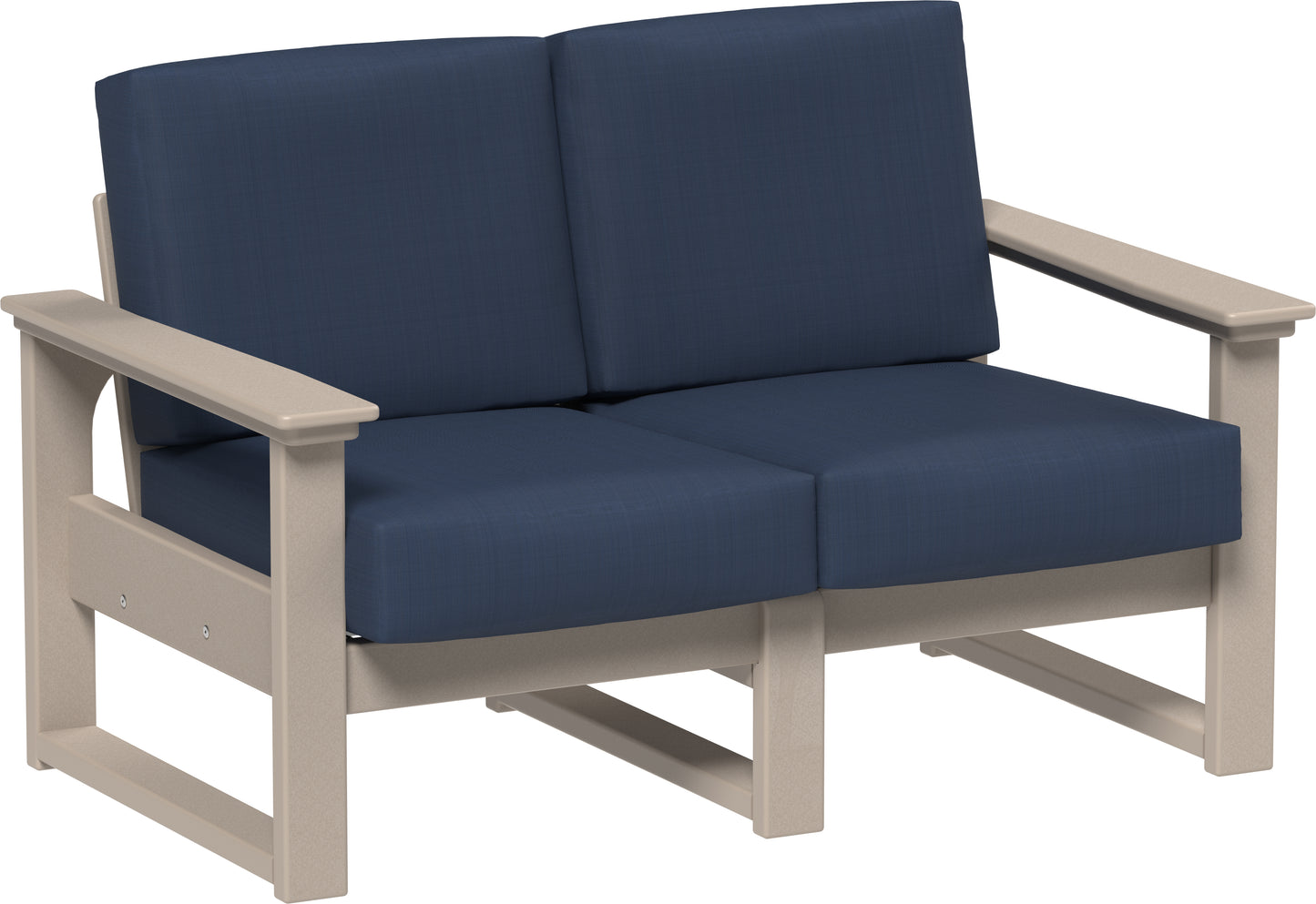 Lanai Deep Seating Loveseat Weatherwood / Spectrum Indigo