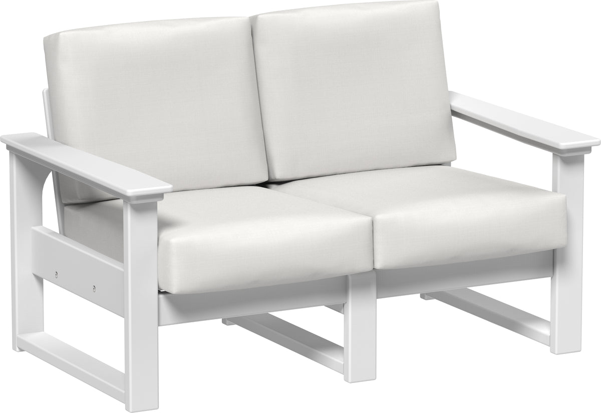 Lanai Deep Seating Loveseat White / Canvas