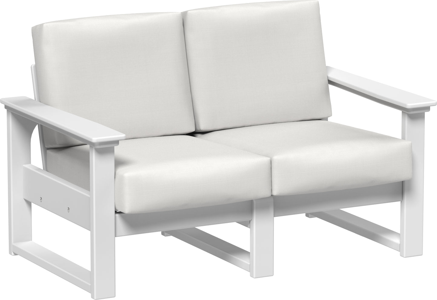 Lanai Deep Seating Loveseat White / Canvas
