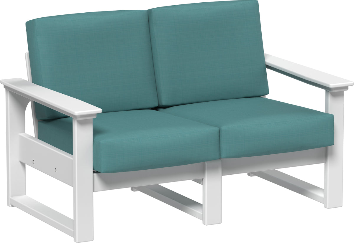 Lanai Deep Seating Loveseat White / Cast Breeze