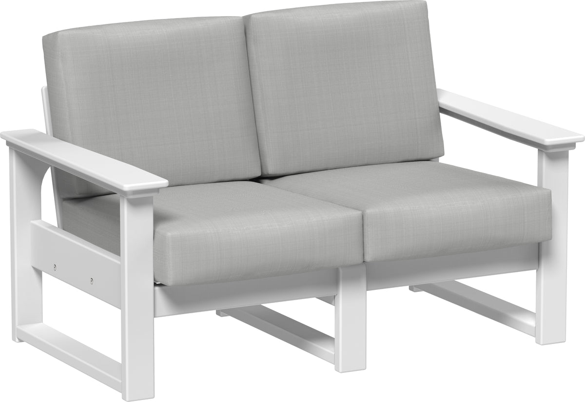 Lanai Deep Seating Loveseat White / Spectrum Dove
