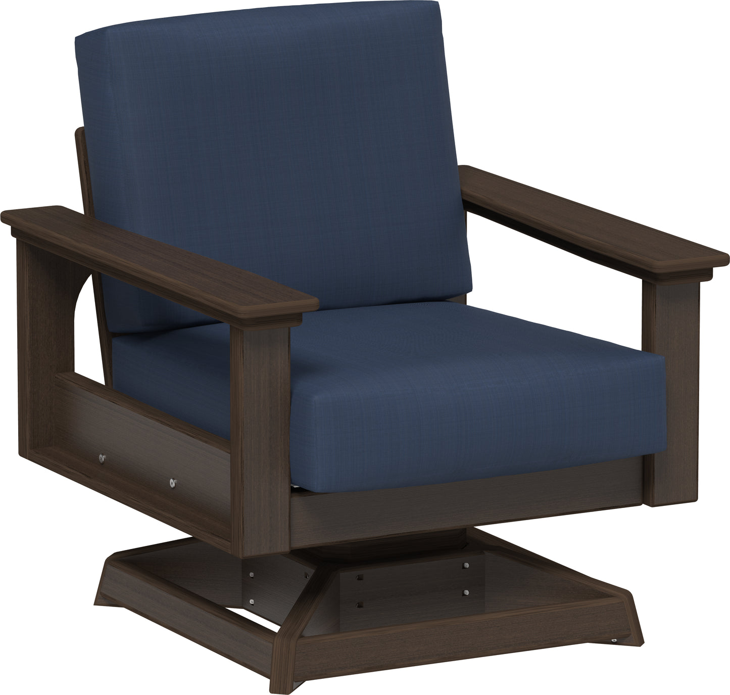 Lanai Deep Seating Swivel Rocker Brazilian Walnut / Spectrum Indigo