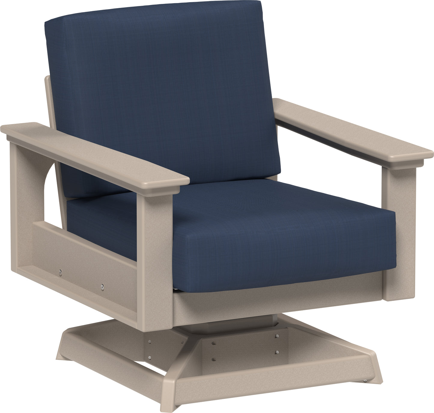 Lanai Deep Seating Swivel Rocker Weatherwood / Spectrum Indigo