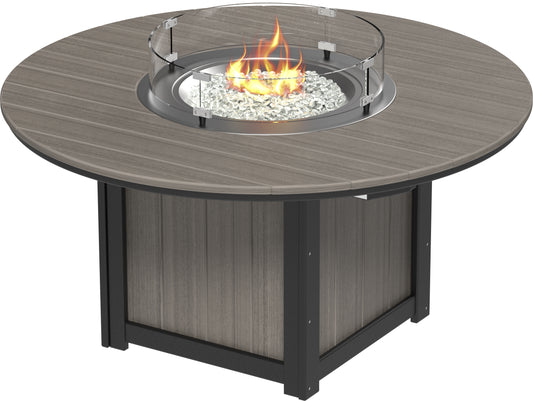 Lumin Fire Table 60" Round Coastal Gray & Black / Dining Height