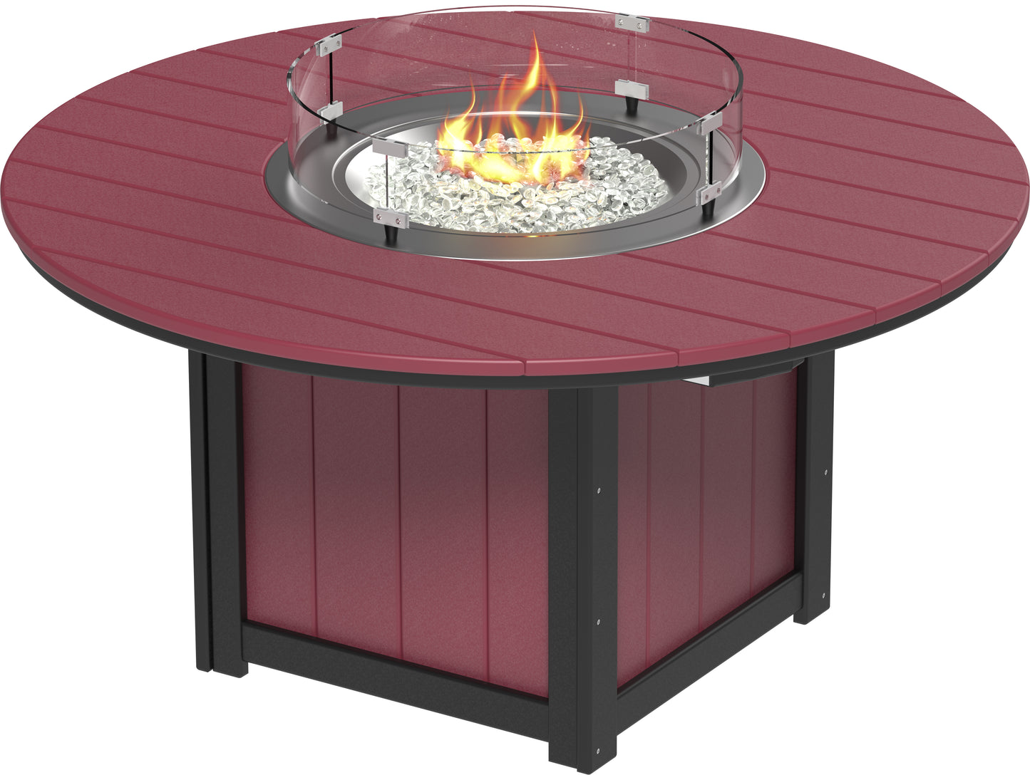 Lumin Fire Table 60" Round Cherrywood & Black / Dining Height