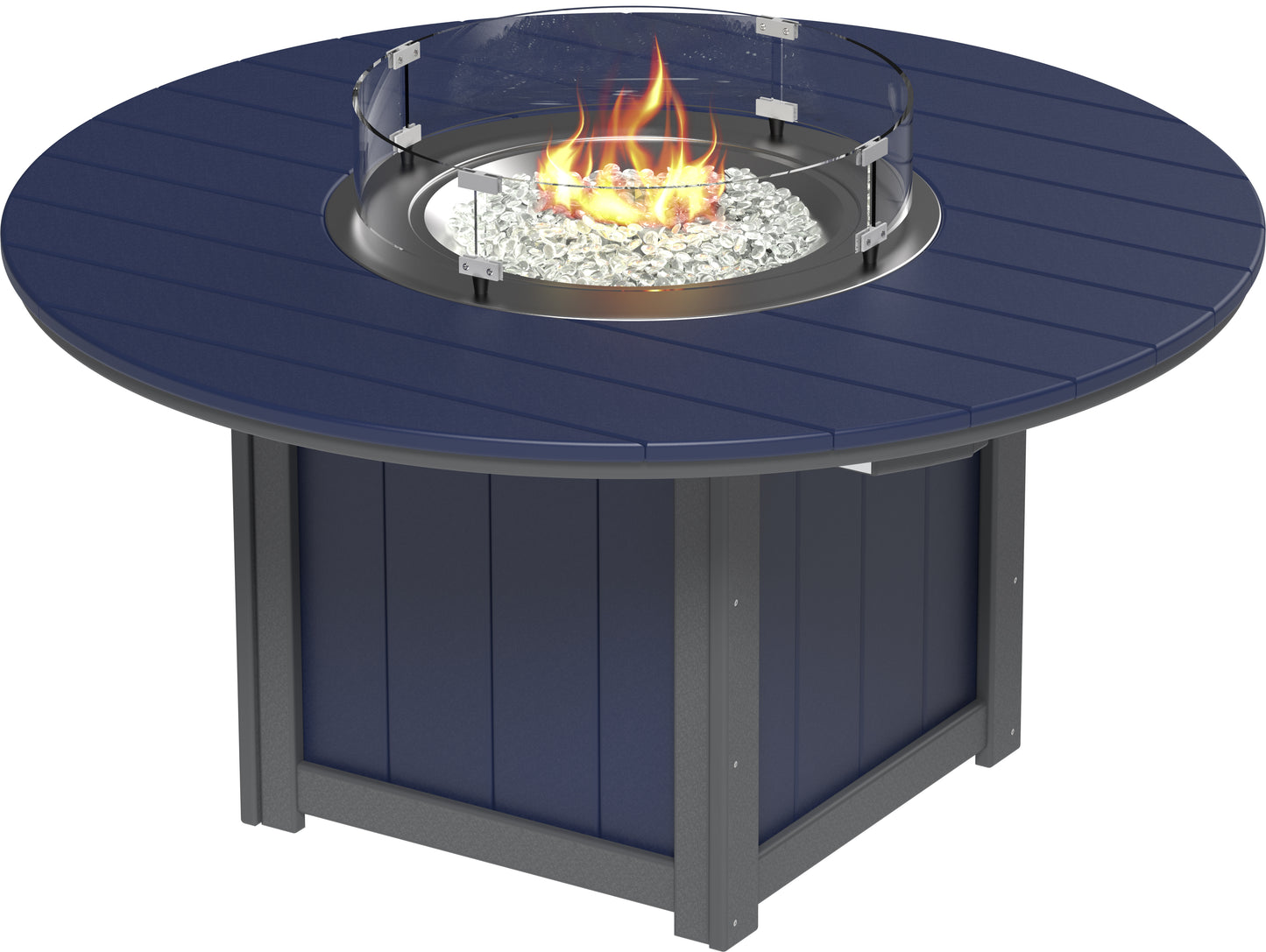 Lumin Fire Table 60" Round Patriot Blue & Slate / Dining Height