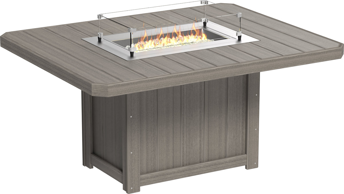 Lumin Fire Table 62" Rectangular Coastal Gray / Dining Height