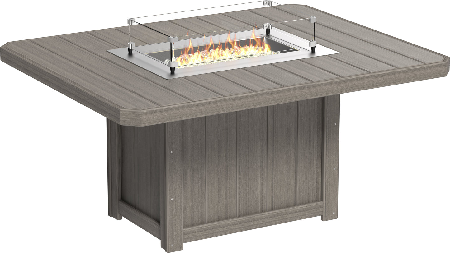 Lumin Fire Table 62" Rectangular Coastal Gray / Dining Height