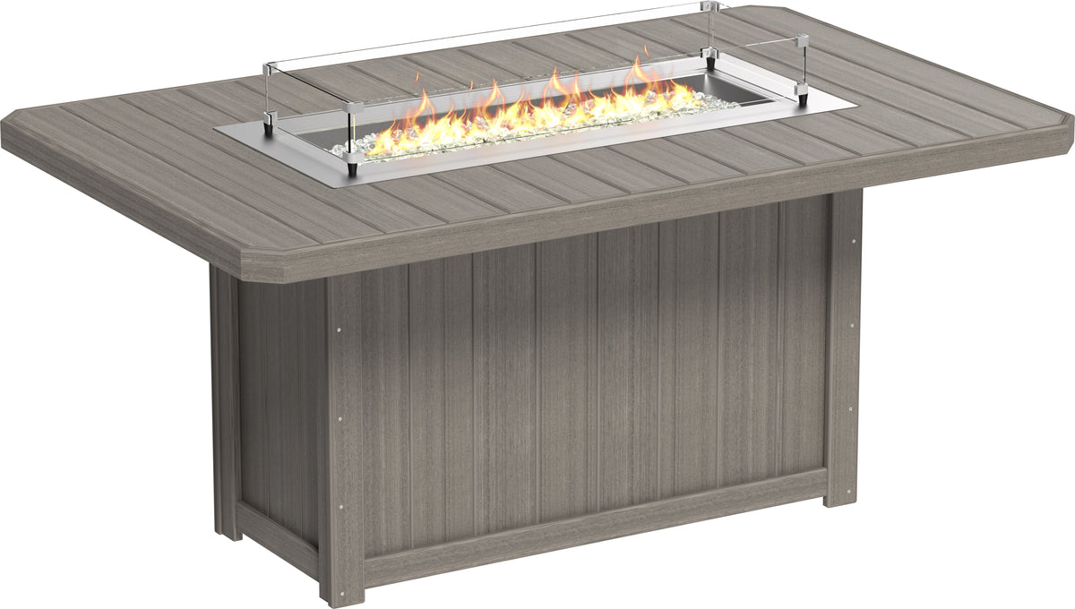 Lumin Fire Table 79" Rectangular Coastal Gray / Counter Height