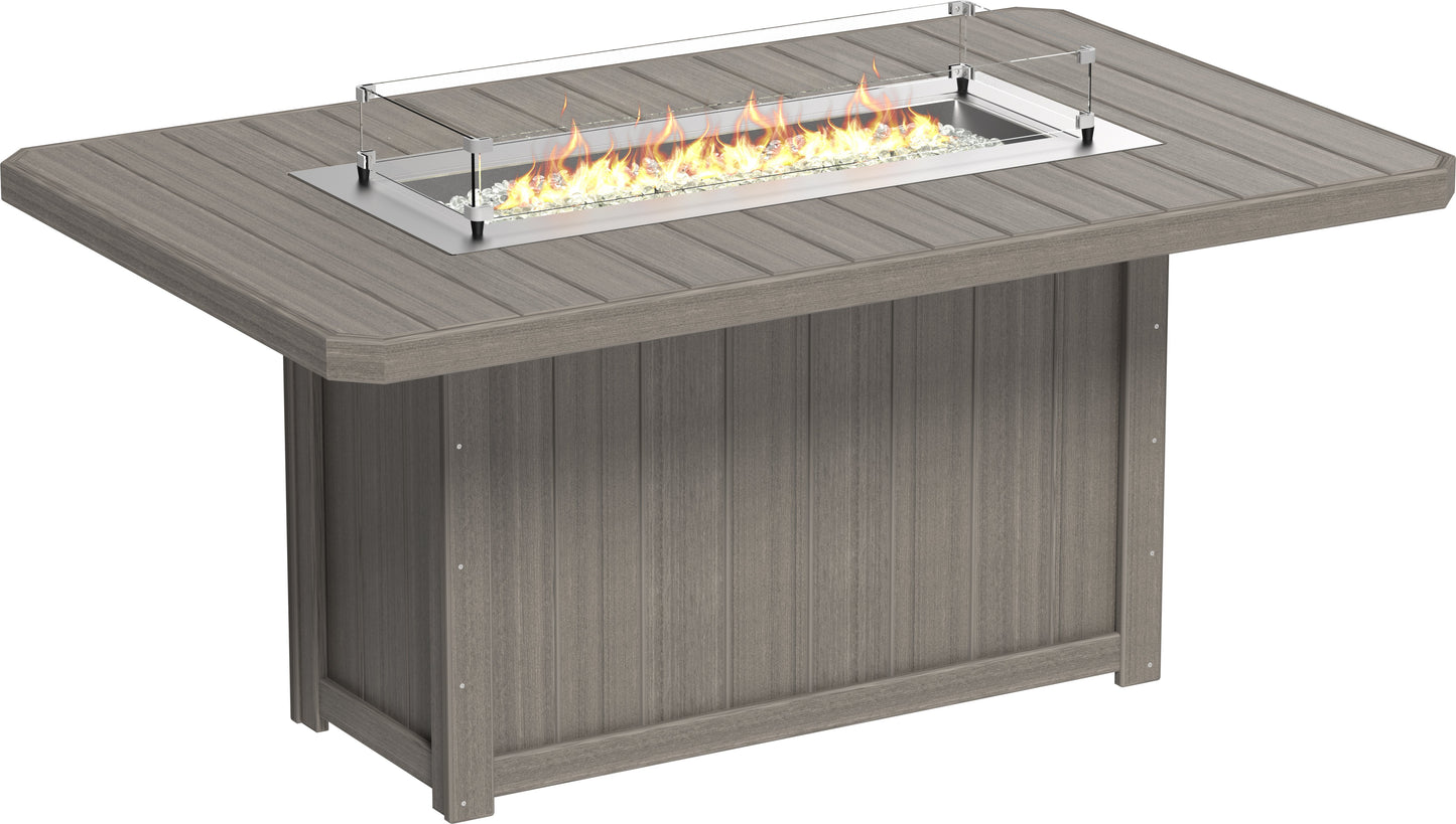 Lumin Fire Table 79" Rectangular Coastal Gray / Counter Height