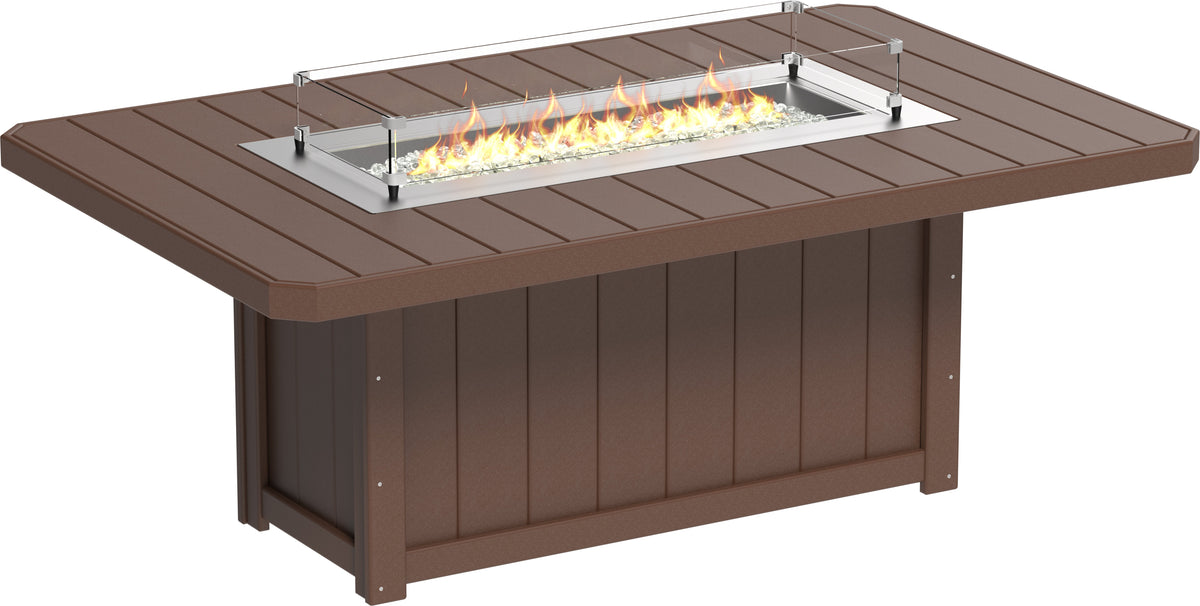Lumin Fire Table 79" Rectangular Chestnut Brown / Dining Height