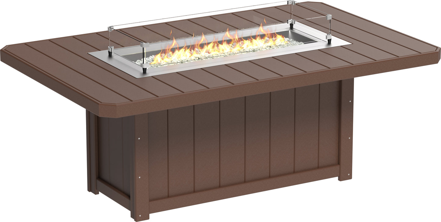 Lumin Fire Table 79" Rectangular Chestnut Brown / Dining Height