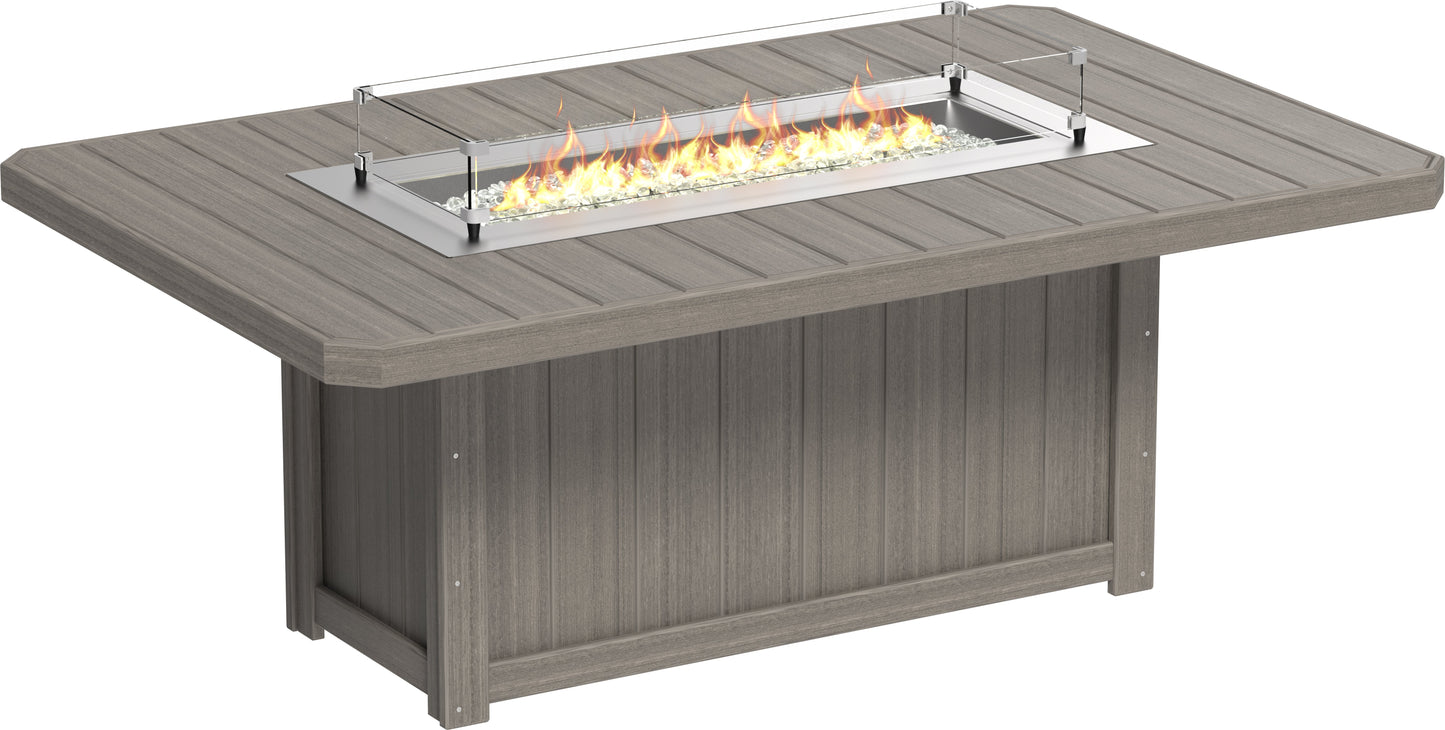 Lumin Fire Table 79" Rectangular Coastal Gray / Dining Height