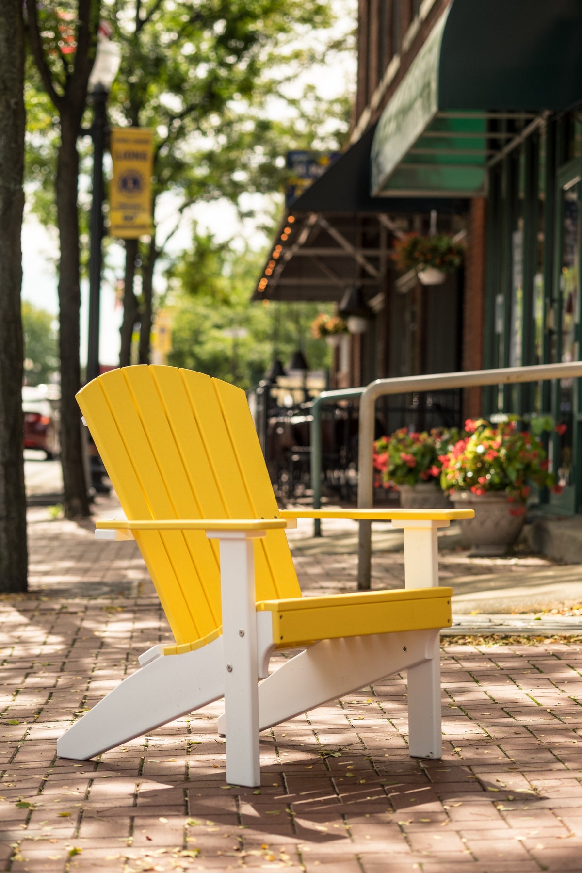 Lakeside Adirondack Chair Yellow & White
