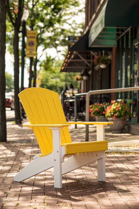 Lakeside Adirondack Chair Yellow & White