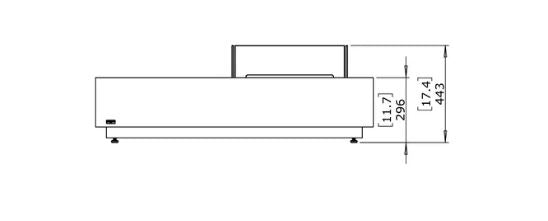 Manhattan 50 Fire Table w/ Ethanol Burner — Front View technical drawing