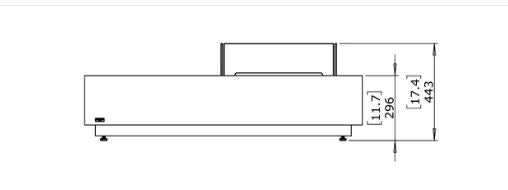 Martini 50 Fire Table w/ Ethanol Burner — Front View technical drawing