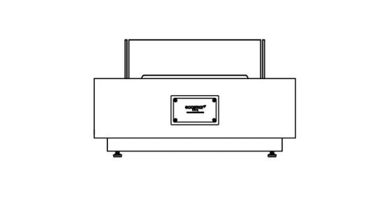 Martini 50 Fire Table w/ Ethanol Burner — Side View technical drawing