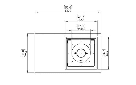 Martini 50 Fire Table w/ Ethanol Burner — Top View technical drawing