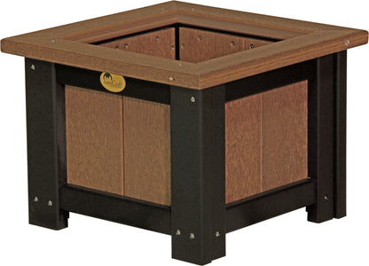 15" Square Planter Antique Mahogany & Black