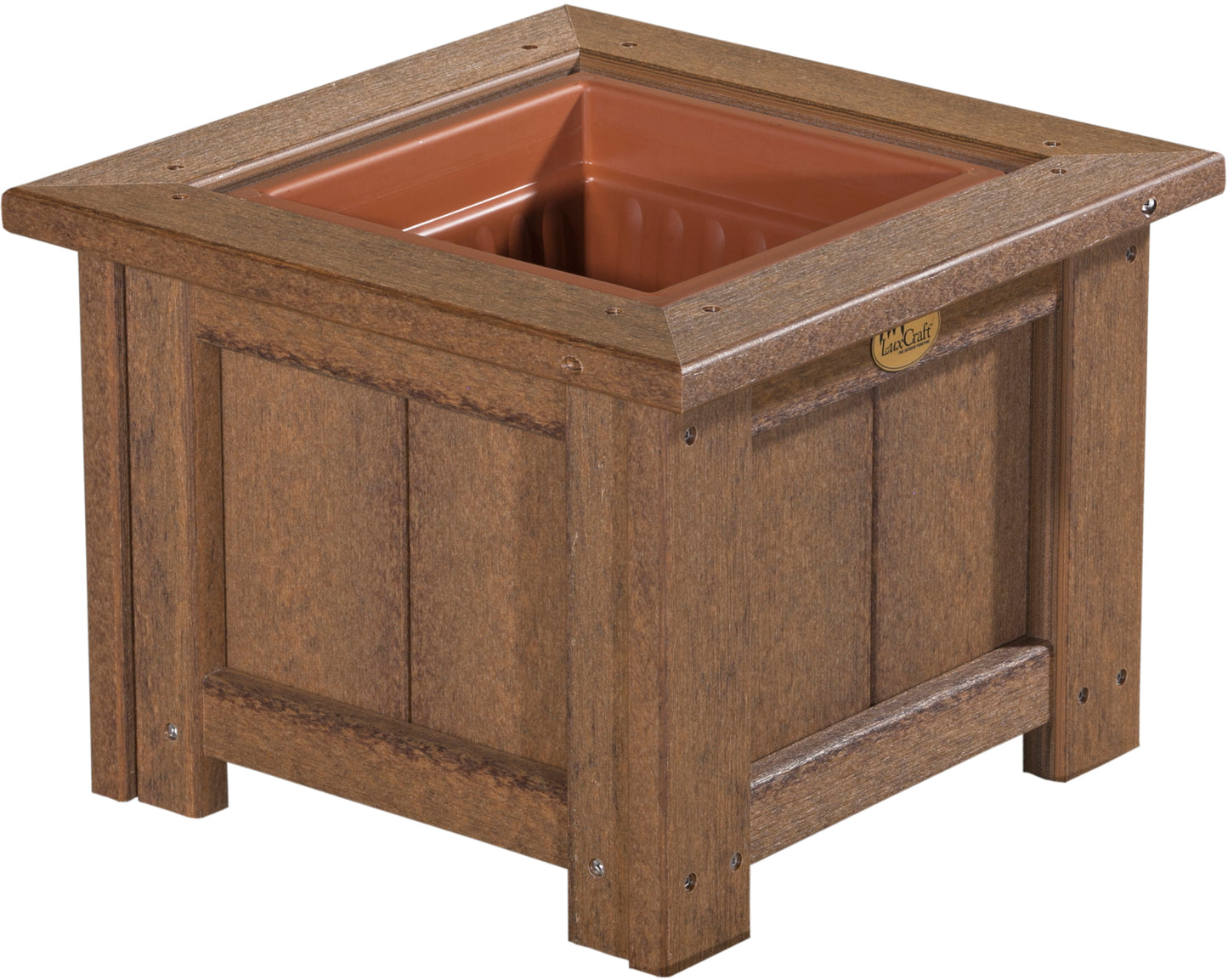 15" Square Planter Antique Mahogany