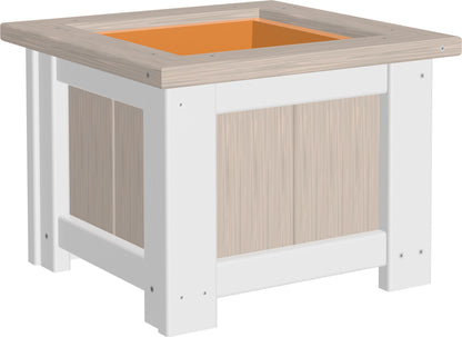 15" Square Planter Birch & White