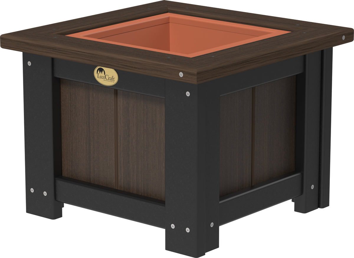 15" Square Planter Brazilian Walnut & Black
