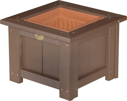 15" Square Planter Chestnut Brown