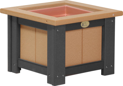 15" Square Planter Cedar & Black
