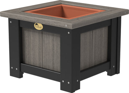 15" Square Planter Coastal Gray & Black
