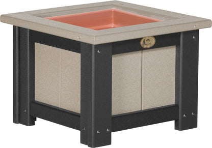 15" Square Planter Weatherwood & Black