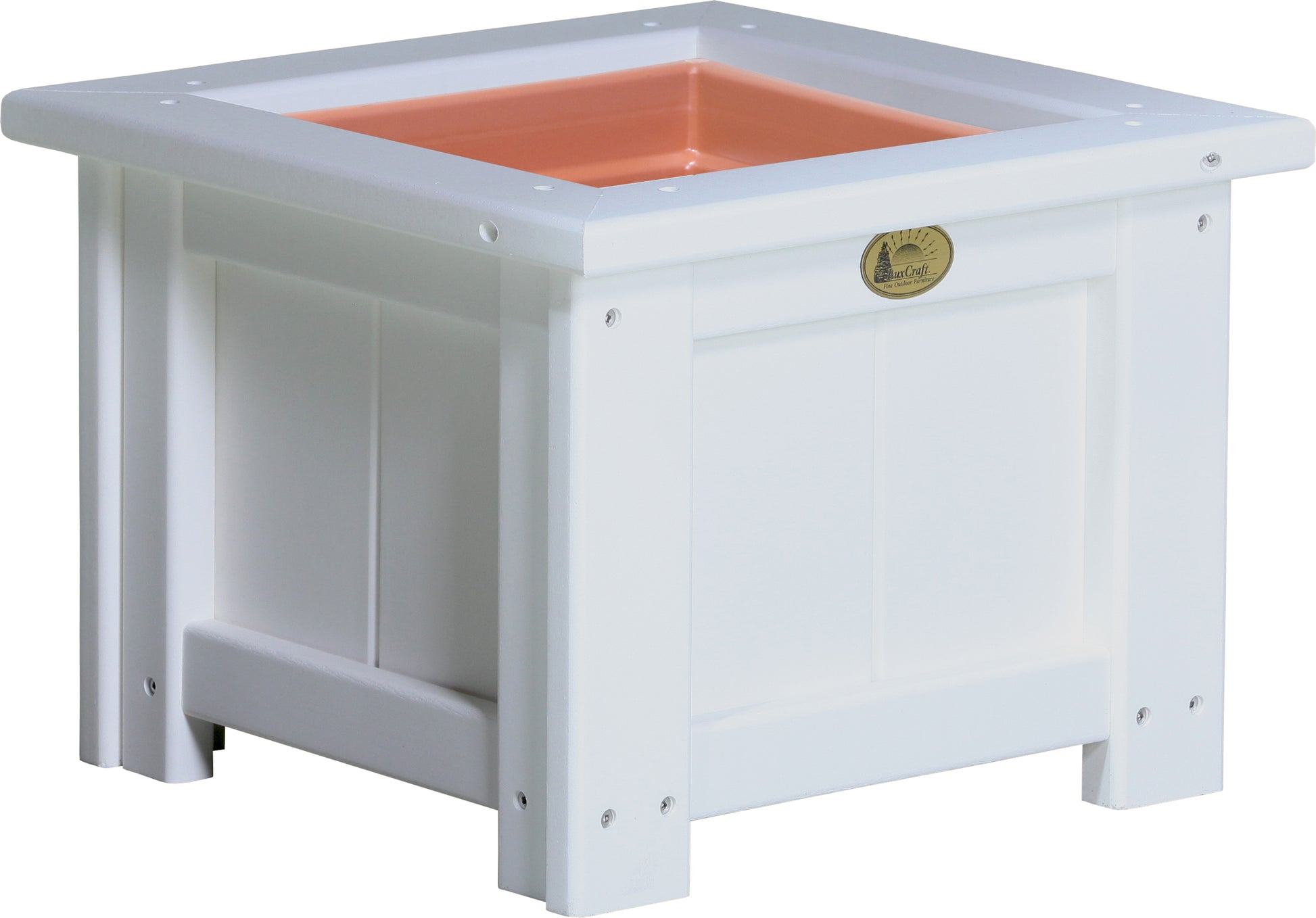 15" Square Planter White