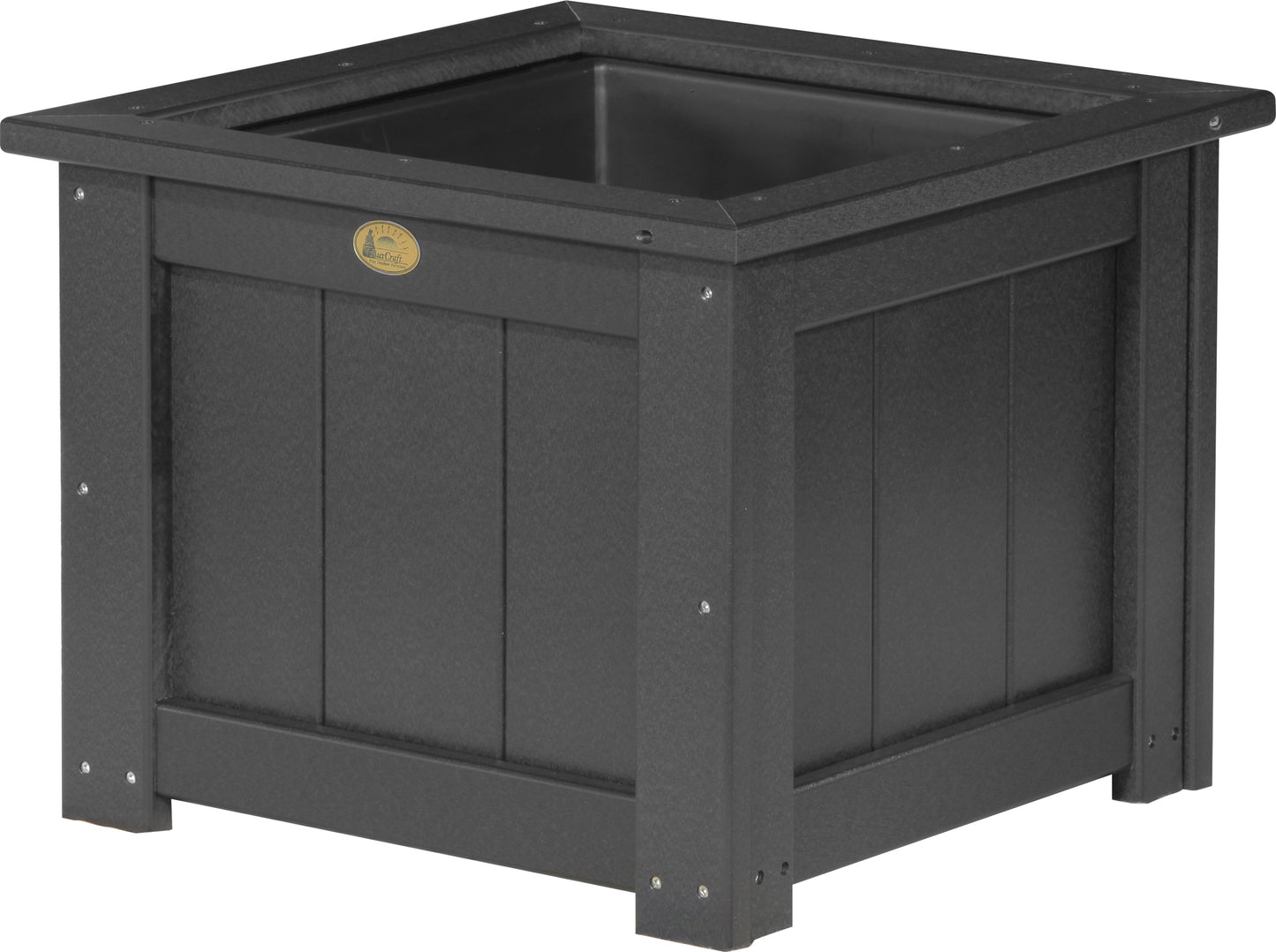 24" Square Planter Black