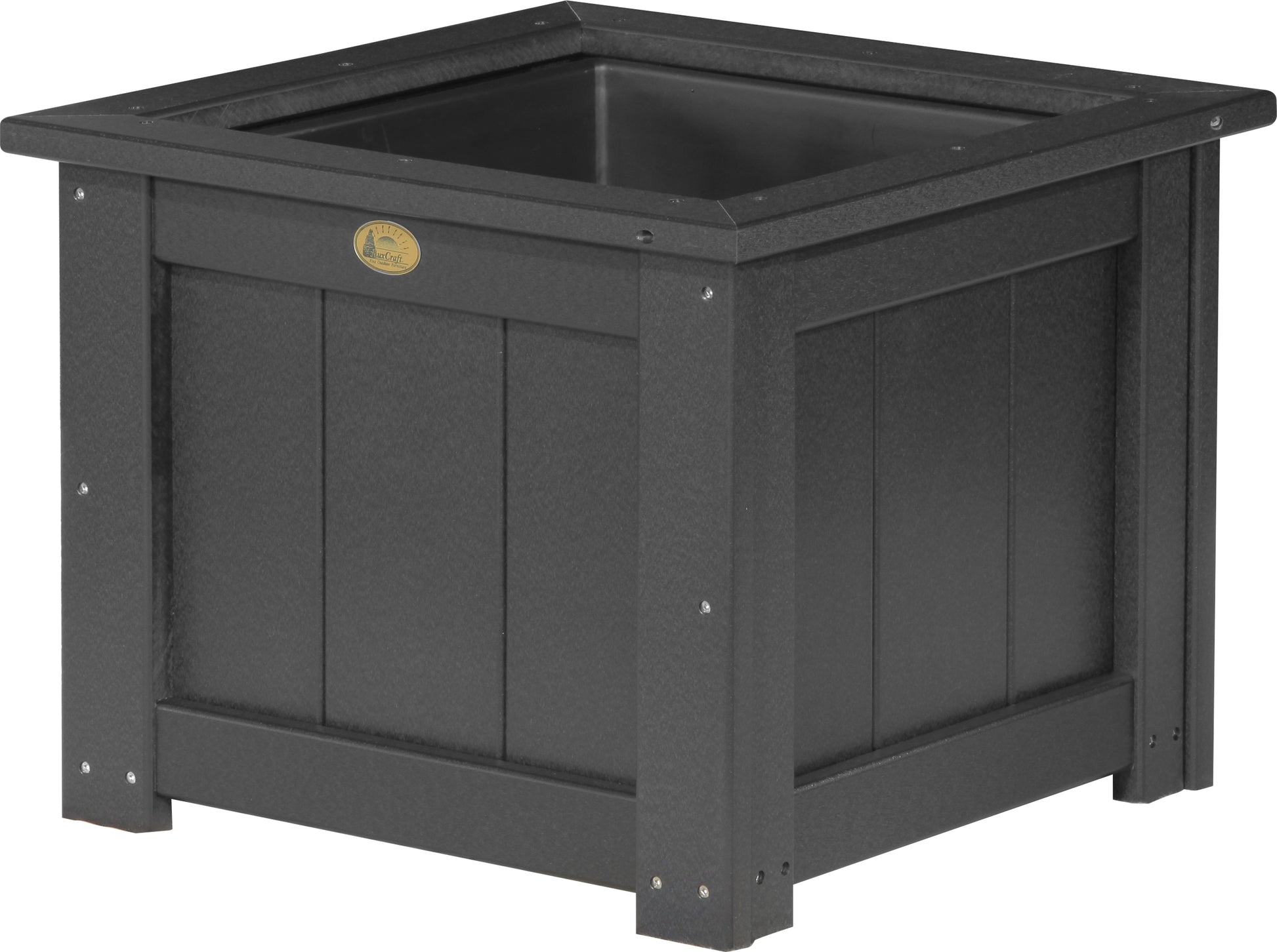 24" Square Planter Black