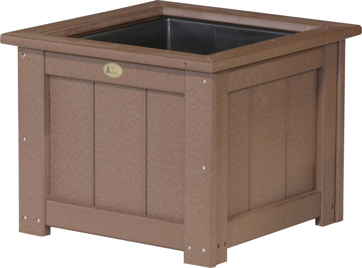 24" Square Planter Chestnut Brown