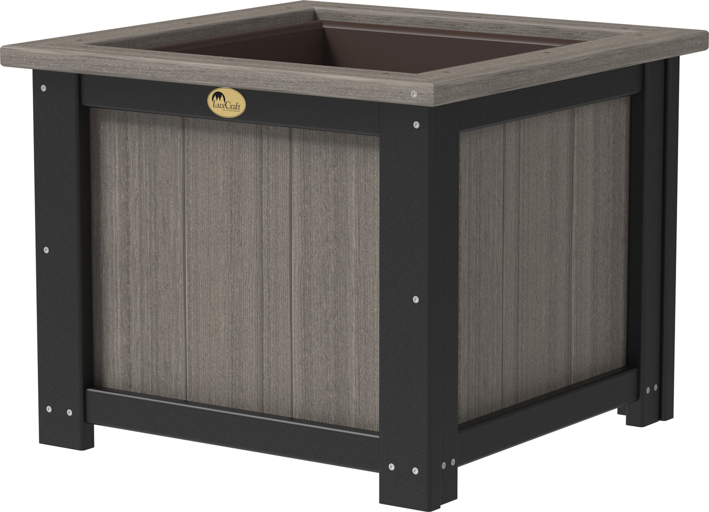 24" Square Planter Coastal Gray & Black