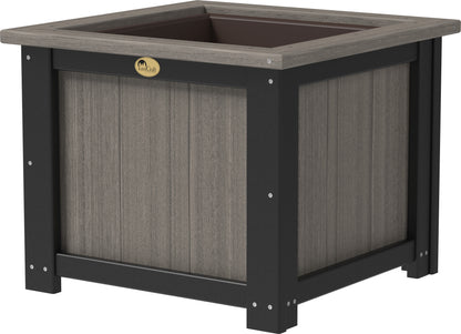 24" Square Planter Coastal Gray & Black