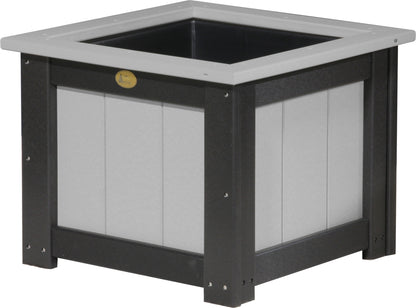 24" Square Planter Dove Gray & Black
