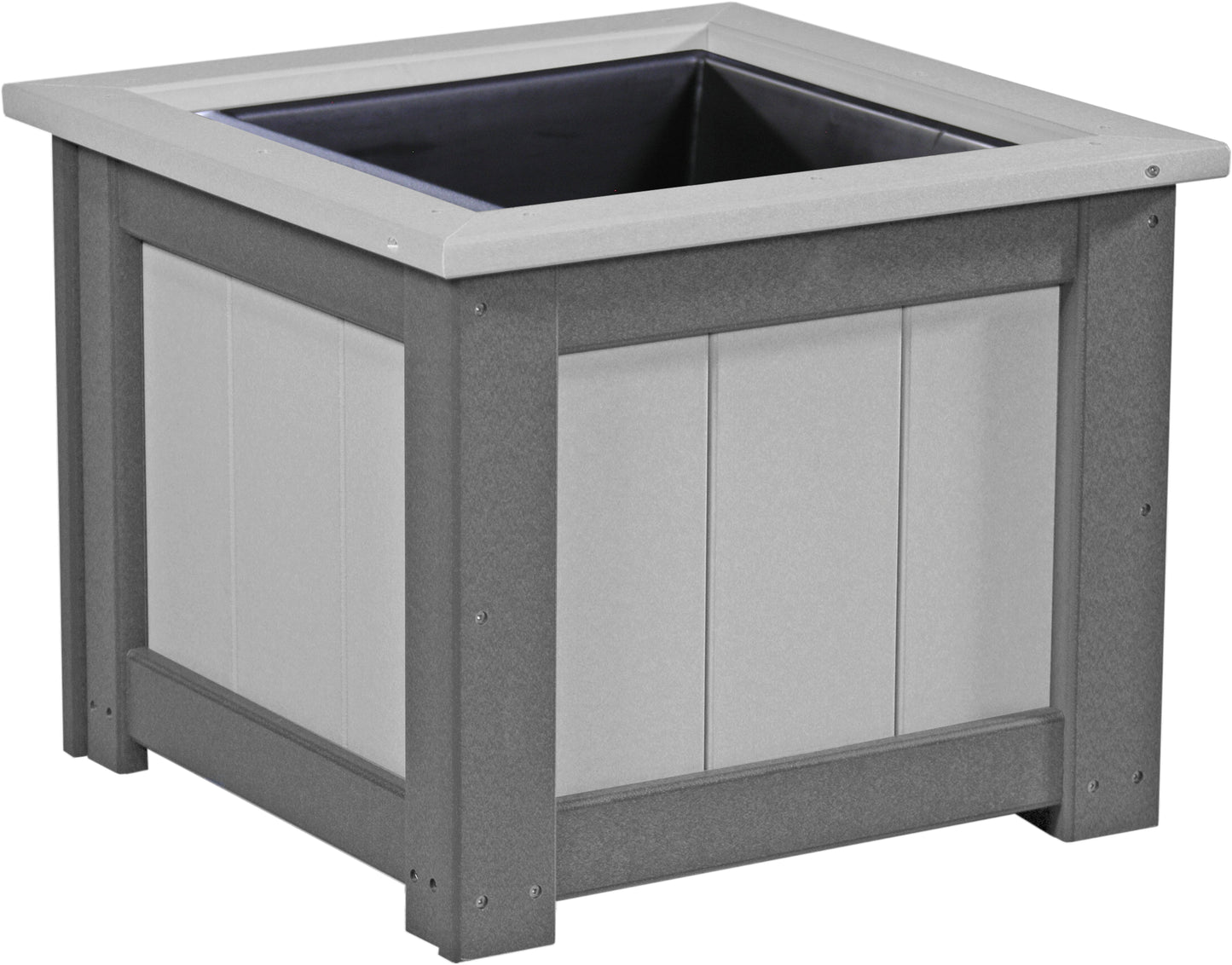 24" Square Planter Dove Gray & Slate