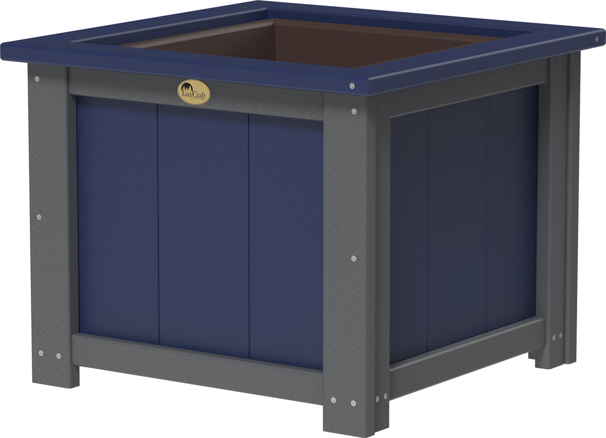 24" Square Planter Patriot Blue & Slate