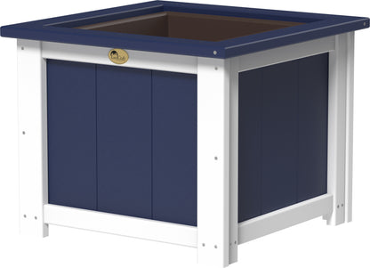 24" Square Planter Patriot Blue & White