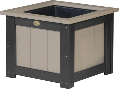 24" Square Planter Weatherwood & Black