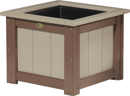 24" Square Planter Weatherwood & Chestnut Brown