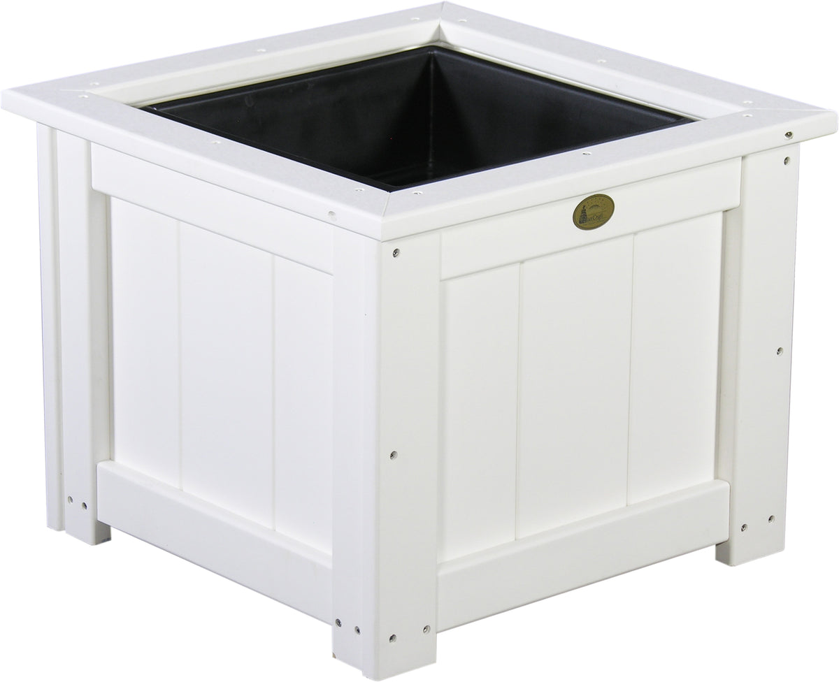 24" Square Planter White